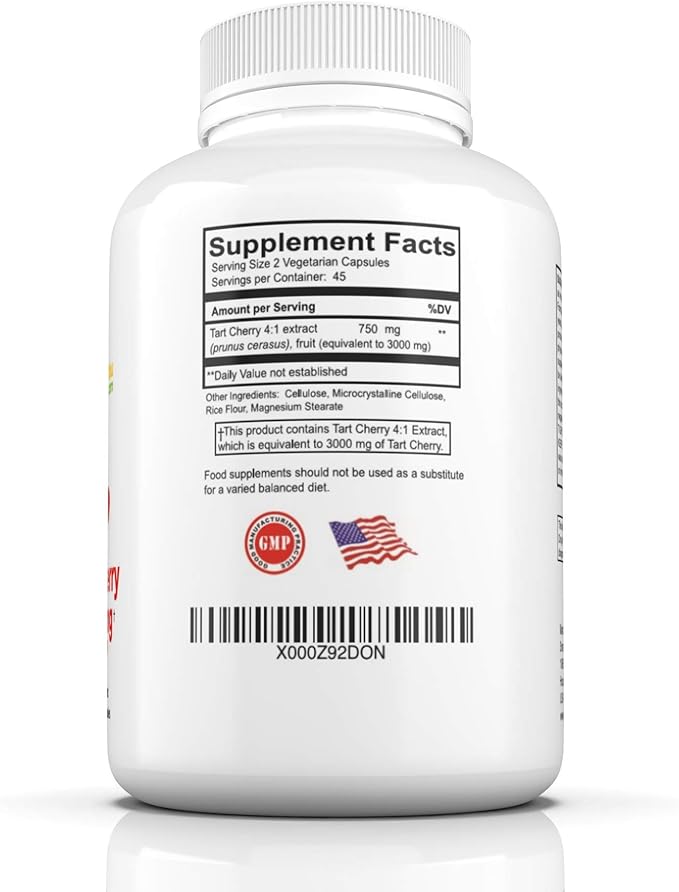 Gout and You Tart Cherry Extract | 3000 mg Per Serving | 90 Vegetarian Capsules | Gluten-Free