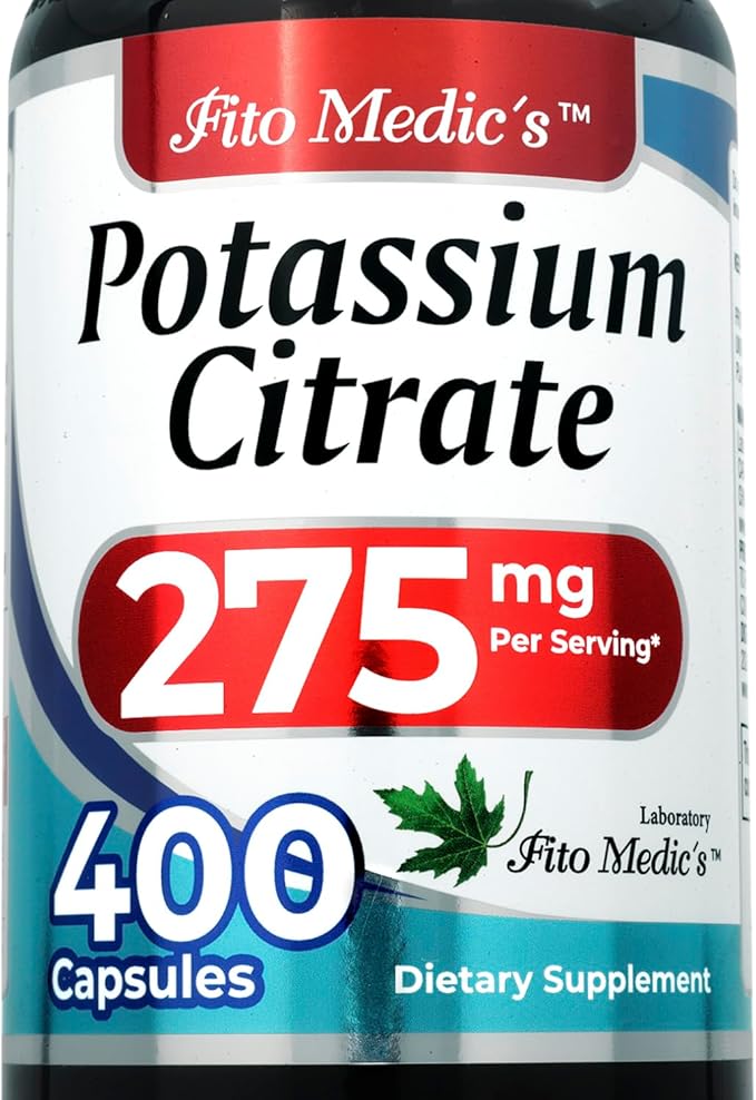FITO Medic’S Lab Potassium Citrate Supplement, 400 Capsules, Potassium Formula