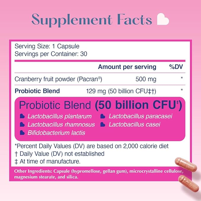 LOVEBUG Probiotics for Women with Pancran – Multi-Strain Probiotic Supporting UTI, BV, Odor & PH Balance - Vaginal Probiotics for Womens Intimate Flora & Digestive Health - 30 Capsules