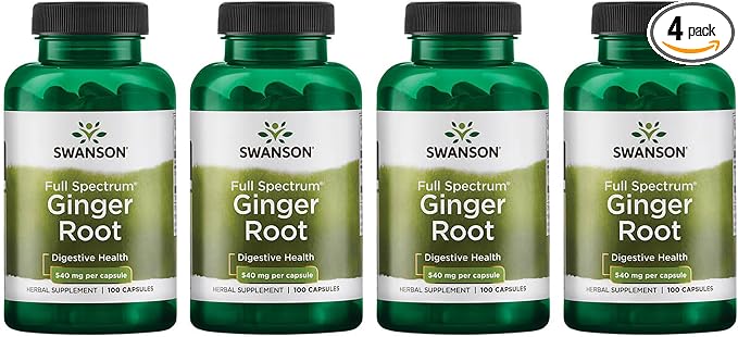 Swanson Full Spectrum Ginger Root 540 mg 100 Caps (4 Pack)