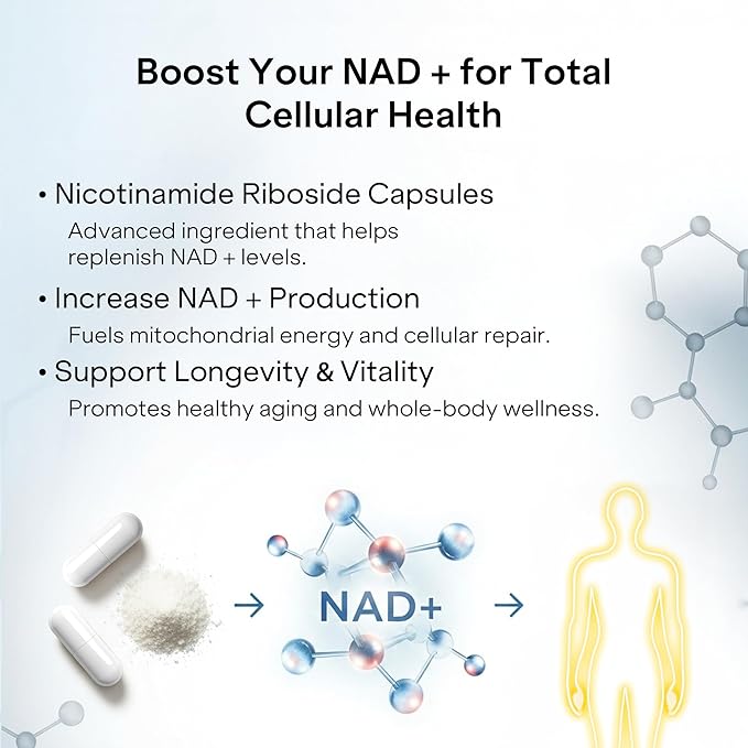Liposomal NAD+ Supplement with Resveratrol - Nicotinamide Riboside 1000 Mg - NAD Supplements for Women & Men - NMN Supplement Alternative - Advanced NAD Resveratrol for Cellular Energy - 120 Capsules