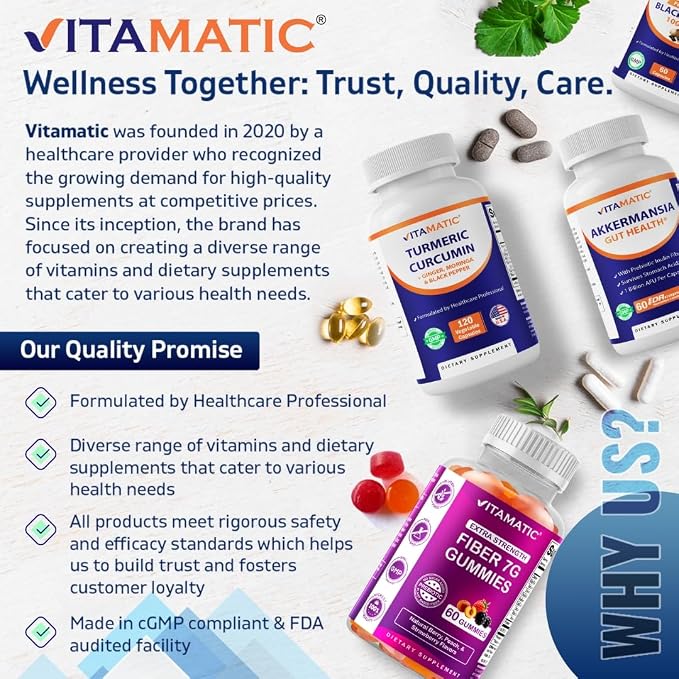 Vitamatic Turmeric Curcumin 10:1 Extract 290 mg – Plant-Based Botanical Extract with Black Pepper 5mg, Ginger 50mg & Moringa 500 mg – Vegetarian, Non-GMO, Gluten-Free – 120 Capsules