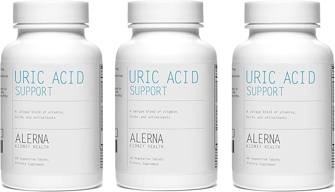 Uric Acid Support Supplement – Tart Cherry, Celery Seed, Turmeric, Quercetin – 60 Vegetarian Tablets (Pack of 3)