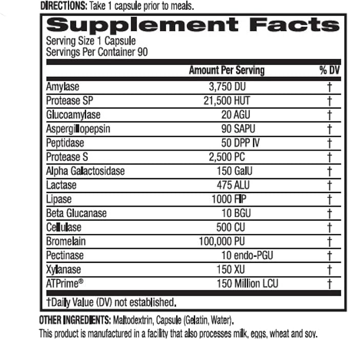 BioTrust AbsorbMax Broad Spectrum Digestive Enzyme Blend, Gluten Free, Non GMO, Digestive Support for Nutrient Digestion, Absorption and Periodic Digestive Discomfort and Bloating