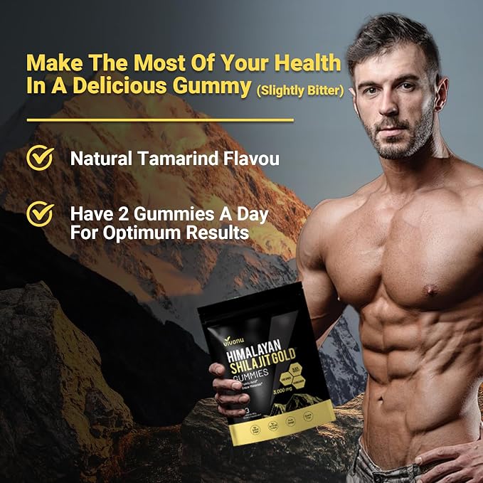 VivoNu Shilajit* Gummies,Pure Himalayan* micronutrient Supplement, Himalayan Premium Ingredient with Shilajit, Ashwagandha, Gokshura, Fulvic Acid & 85+ Trace Minerals I for Men & Women (3000MG/2 Bag)