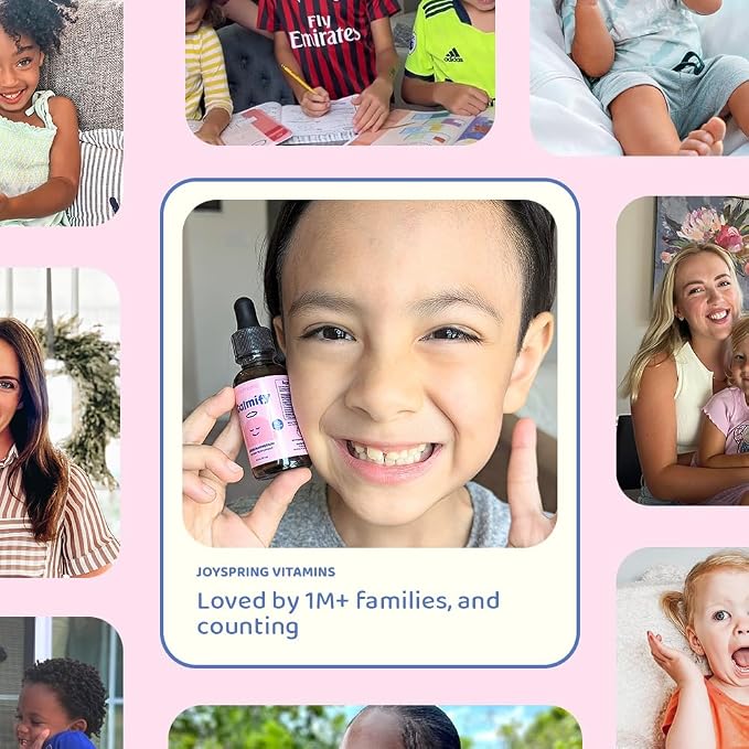 JoySpring Calmify Magnesium Glycinate for Kids | Liquid Magnesium with L-Theanine Supplement | Chamomile Extract & Passion Flower Extract | Sugar-Free Calm Drops | 1 fl oz (30 Servings)