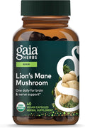 Gaia Herbs Lion's Mane Mushroom - Brain Health Support* - 40 Vegan Capsules (40 Servings)