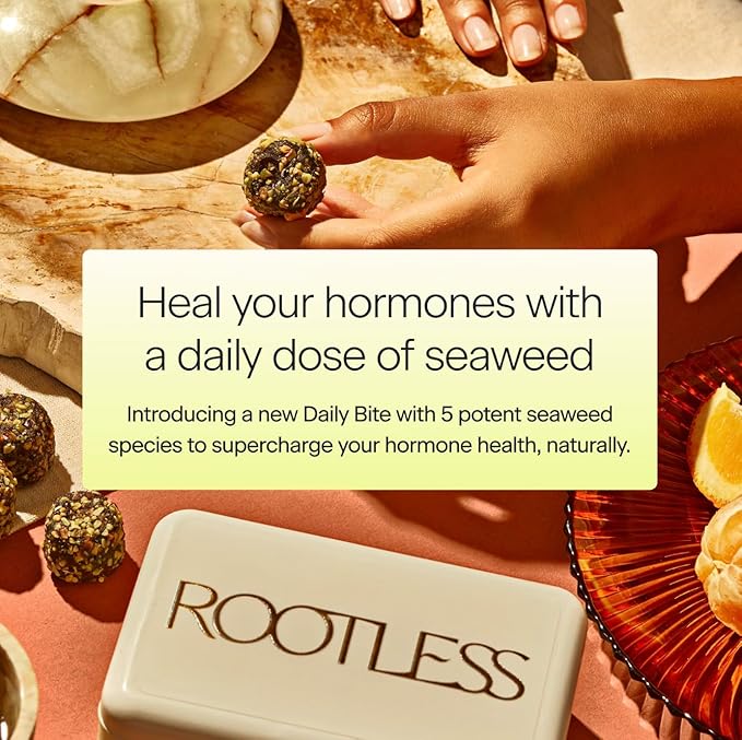 Rootless Seaweed Daily Bites – Cacao Crunch & Coconut Chai – 2 Week Supply for Hormone & Thyroid Health | 100% Daily Iodine, Whole Food Ingredients – 2 Pack