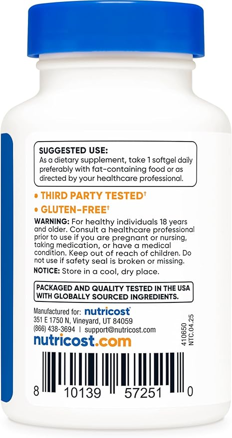 Nutricost Astaxanthin 12mg, 30 Softgels - Non-GMO and Gluten Free