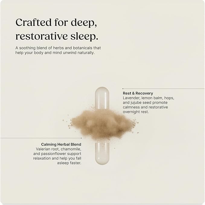 Greenworks Nature's Rest Melatonin-Free Sleep Aid, Organic Herbal Blend with Ashwagandha, Valerian, Chamomile & Passionflower, Non-Habit Forming Vegan Capsules for Restful Sleep, 60 Count