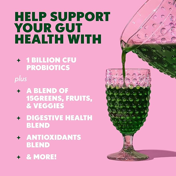 Amazing Grass Greens Superfood Powder: Greens Powder with Digestive Enzymes & Probiotics,Organic Spirulina,Chlorella,and Beet Root Powder,Berry,30 Servings (Packaging May Vary),(Pack of 2)