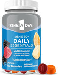 One A Day Men’s 50+ Daily Essentials Multivitamin Gummies, Multivitamin for Men Over 50, Fruit Medley Flavor, 120 Gummies
