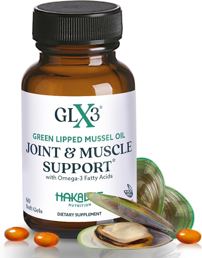 GLX3 Green Lipped Mussel Oil Capsules for Joint and Muscle Support | Extra-Strength ETA, EPA, DHA Omega-3 Green Lipped Mussel Supplement for Comfort, Flexibility & Recovery by HakaLife GLX3
