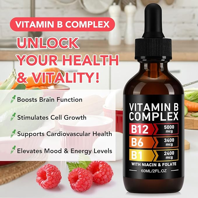 Frovetani 2PCS Organic Vitamin B Complex,B Complex Vitamins for Women, Vitamin B Complex Liquid, Vitamin B12 Methylcobalamin,Vitamin b6,B1,B9 for Metabolic Health Support, Vegan, Non-GMO, Gluten Free