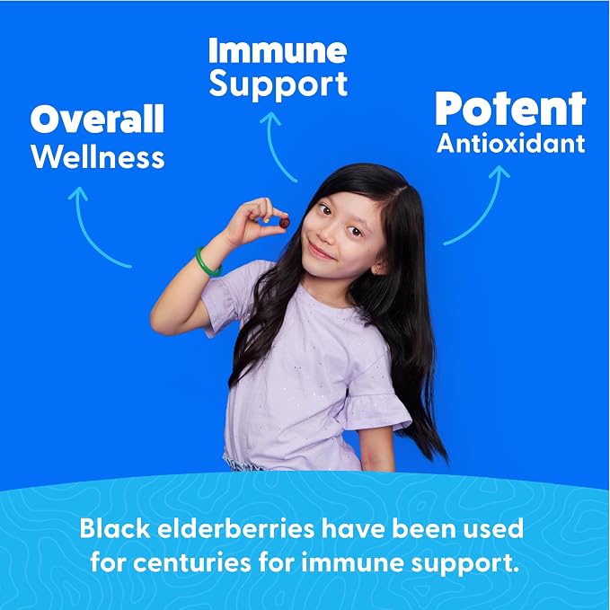 Feel Great Vitamin Co. Elderberry Gummies for Kids | Immune Support | Natural Antioxidant Immune Booster | with Vitamin C and Zinc | Gluten Free & Vegetarian | 90 ct 2 Pack