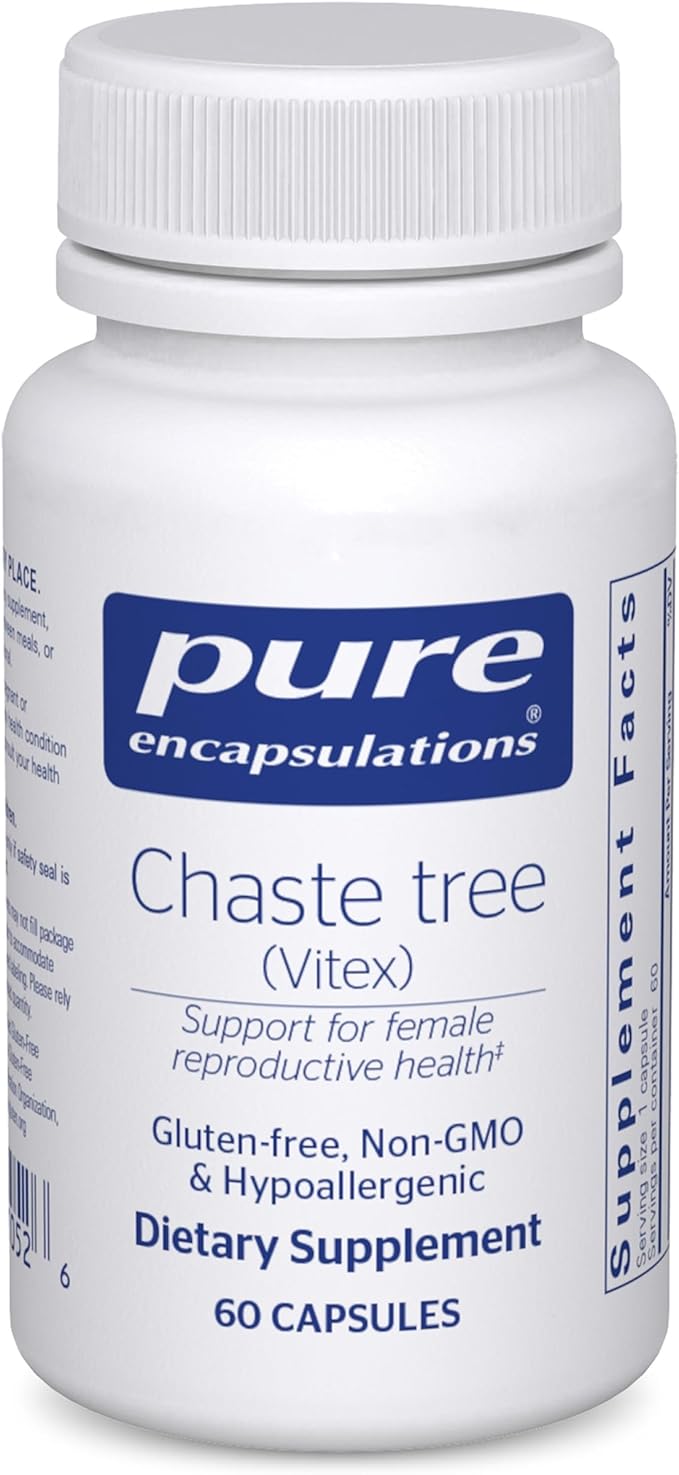 Pure Encapsulations Chaste Tree (Vitex) - Supports Menstrual Cycle Regularity - for Breast Comfort* - Women's Supplement - Hormonal Balance Support - Non-GMO & Vegan - 60 Capsules