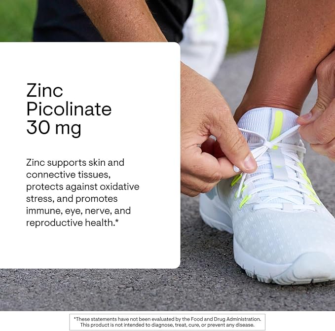 THORNE - Zinc Picolinate 30 mg - Well-Absorbed Zinc Supplement for Growth and Immune Function - Promotes Healthy Skin & Eyes* - Third-Party Certified - Gluten, Dairy & Soy-Free - 60 Capsules