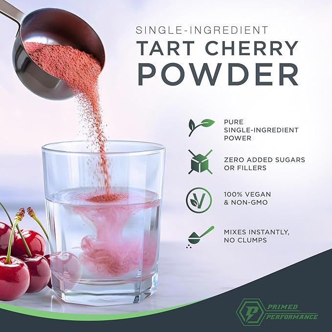CherryPURE® Tart Cherry Powder, Skin-Derived Montmorency Cherry for Daily Recovery, 125g (250 Servings)