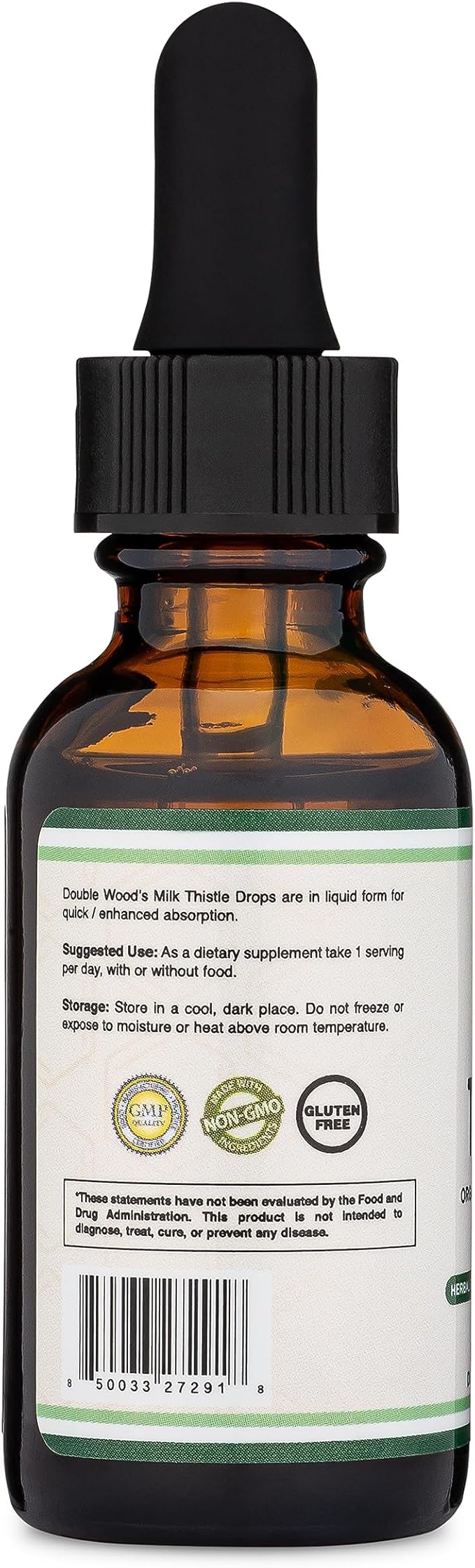 Milk Thistle Supplement - Organic Milk Thistle Liver Detox Drops 1 FL OZ - 30 Servings (Vegan Safe, Non-GMO, Gluten Free) Perfect Addition to Tea by Double Wood