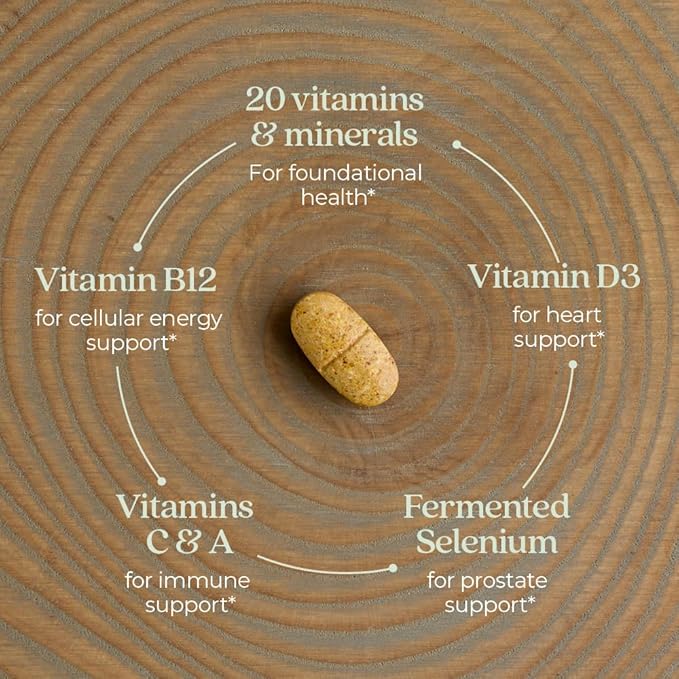 New Chapter Men’s Multivitamin 40+, Extra B6 & B12, D3, Vitamin C & Zinc, Immune, Heart, Cellular Energy, and Brain Health, Gentle on The Stomach, One Daily, Non-GMO, Gluten-Free, 48 Tablets