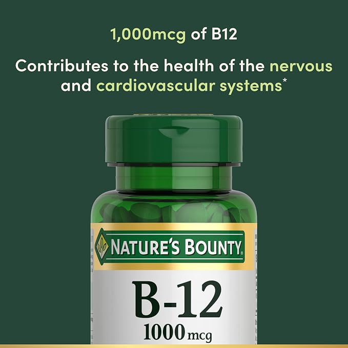 Nature's Bounty Vitamin B12 1000 mcg Supplements,Supports Energy Metabolism,200 Ct,(Pack of 2)