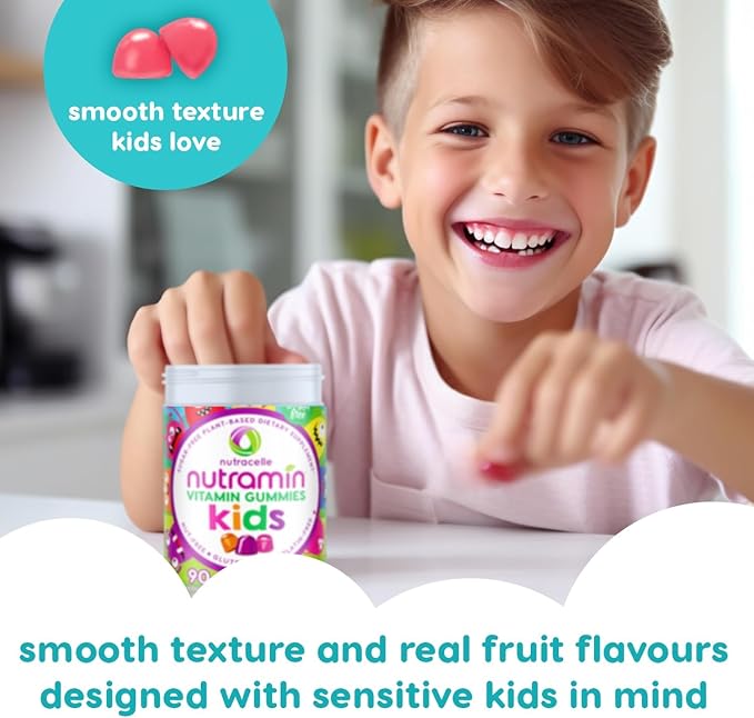 Nutracelle NUTRAMIN Sugar-Free, Allergen-Free 100% Vegan Gummy Multivitamins for Kids - Great Tasting Natural Gummies Your Kids Will Love - 60 Count Bottle