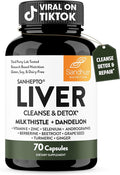 Sandhu's Liver Cleanse Detox & Repair Support Capsules with Milk Thistle & Dandelion Root | Herbal Supplement Pills for Liver Health | for Men & Women | Made in USA | Viral on Tiktok | 70 Count