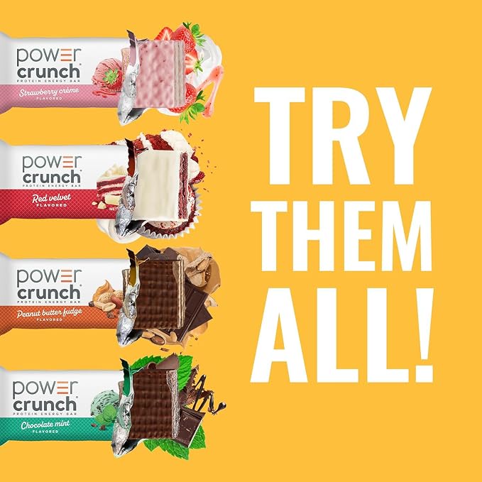 Power Crunch Protein Energy Wafer Bars, Triple Chocolate, 1.4 Ounce (12 Count)