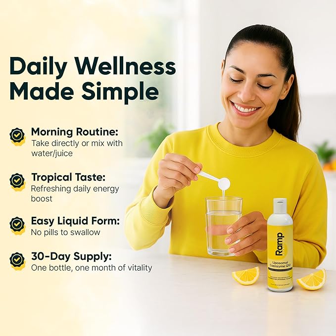 Liposomal CoQ10 Liquid – 100mg Ubiquinol CoQ10 – Liquid CoQ10 for Heart Health, Energy & Mitochondrial Support – High Absorption – Vegan, Non-GMO – 30 Servings