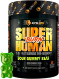 ALPHA LION Superhuman Burn, 2 in 1 Metabolism Booster Pre Workout and Men's Thermogenic Fat Burner, Sour Gummy Bear (Hulk Juice), Package Varies