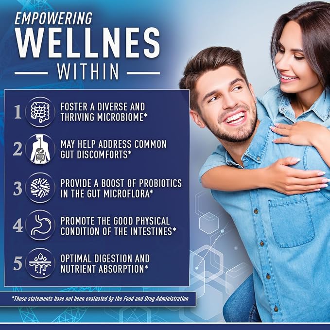 Purely Optimal Probiotics for Digestive Health, 60 Billion CFU – Delayed-Release with Digestive Enzymes & Organic Prebiotics – Bloating, Immune & Energy Support, 30 Caps