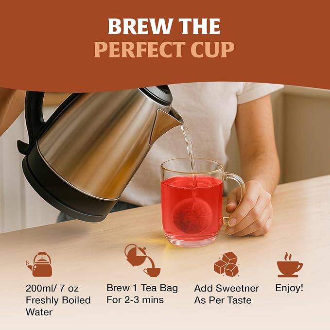 HANDPICK Masala Chai Tea Bags (100 Count) Strong Robust & Aromatic, Blended with Exotic Spices, Cinnamon, Black Pepper, Cloves & Cardamom - Premium Quality Eco-conscious Round Bags