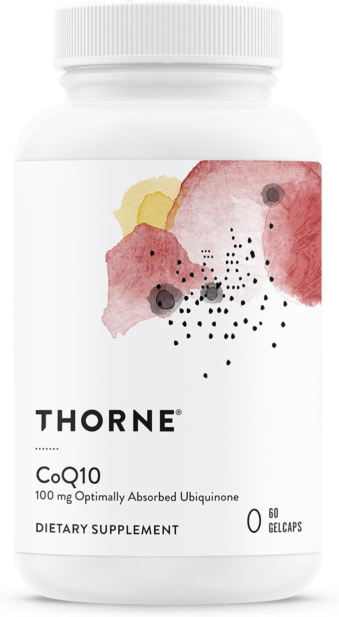 THORNE - CoQ10 - 100mg Optimally Absorbed Ubiquinone Supplement - Supports Heart Health, Brain Function, Cellular Energy Production & Healthy Aging* - Third-Party Certified - Gluten-Free - 60 Softgels