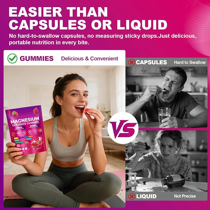 CNFHDI Magnesium Glycinate Gummies 600mg, 120 Counts Chews Sugar Free Magnesium Gummies for Adults & Kids with L-Threonate, Calcium, Zinc & CQ10, Potassium Supplements for Zzz, Brain, Muscle & Relax