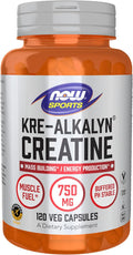 NOW Foods Sports Nutrition, Kre-Alkalyn Creatine 750 mg, Mass Building*/Energy Production*, 120 Veg Capsules