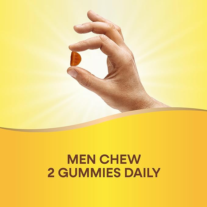 Nature's Way Alive! Men’s 50+ Daily Gummy Multivitamins, Supports Healthy Brain, Eyes, Heart*, B-Vitamins, Gluten-Free, Fruit Flavored, 150 Gummies (Packaging May Vary), (Pack of 2)