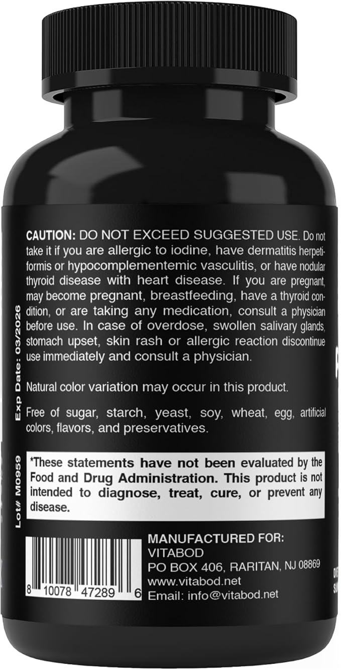 Potassium Iodide Dietary Supplement 130 mg per Serving - 150 Tablets (2 Bottles)