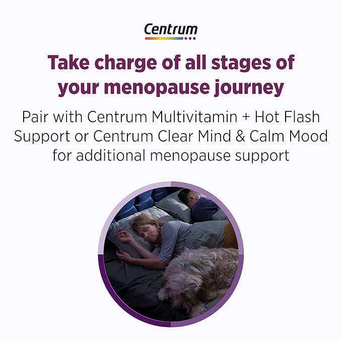 Centrum Restful Sleep Menopause Support Tablets, Supplement with Clinically Studied DailyZz and geniVida, 28 Count (Pack of 2)