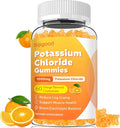 Sugar Free Potassium Gummies, Potassium Chloride for Adults, Potassium Supplement for Women & Men, Electrolyte Balance, Prevent Leg Cramp, Support Muscle & He♡rt Health, Orange Flavor, 60 Count