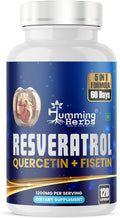 Humming Herbs Resveratrol Supplement— with Quercetin, Fisetin, Spermidine & Vitamin D3 — Antioxidant Support for Healthy Cellular Function - 1200 mg, 120 Vegan Capsules Non-GMO, Gluten-Free
