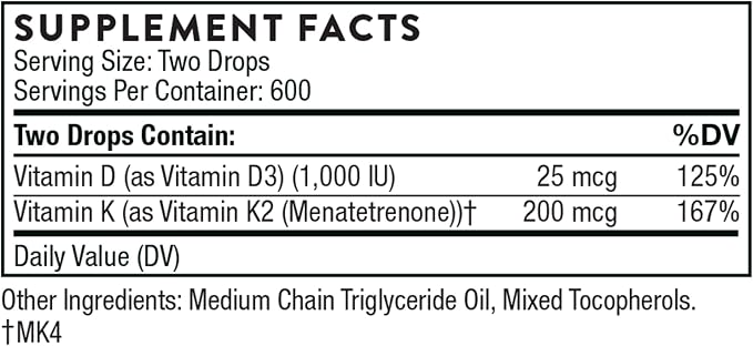 THORNE - Super EPA (90 Gelcaps) & Vitamin D + K2 (1 Oz) Bundle - Supports Bone Health, Muscle Structure & Joint Health - Gluten, Dairy & Soy-Free