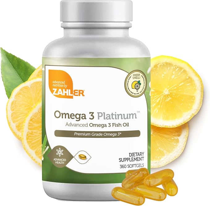 Zahler Omega 3 Fish Oil - Omega 3 Supplements with Fatty Acids, 600 mg EPA and 400 mg DHA - Supplements Derived from Kosher Tuna - Supports Brain & Heart Health (360 Softgels)