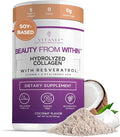 VITASEI Hydrolyzed Collagen Peptides Powder with Resveratrol & Vitamin C – Hair, Skin & Joint Support – Colágeno Hidrolizado for Women & Men – Soy-Based Formula – Coconut Flavor, 16 oz (30 Servings)