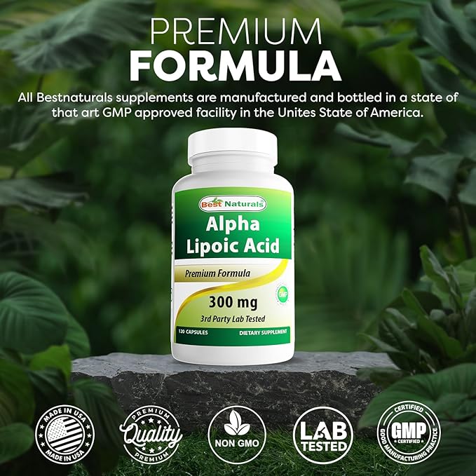 Best Naturals Alpha Lipoic Acid 300 mg 120 Capsules (120 Count (Pack of 3))