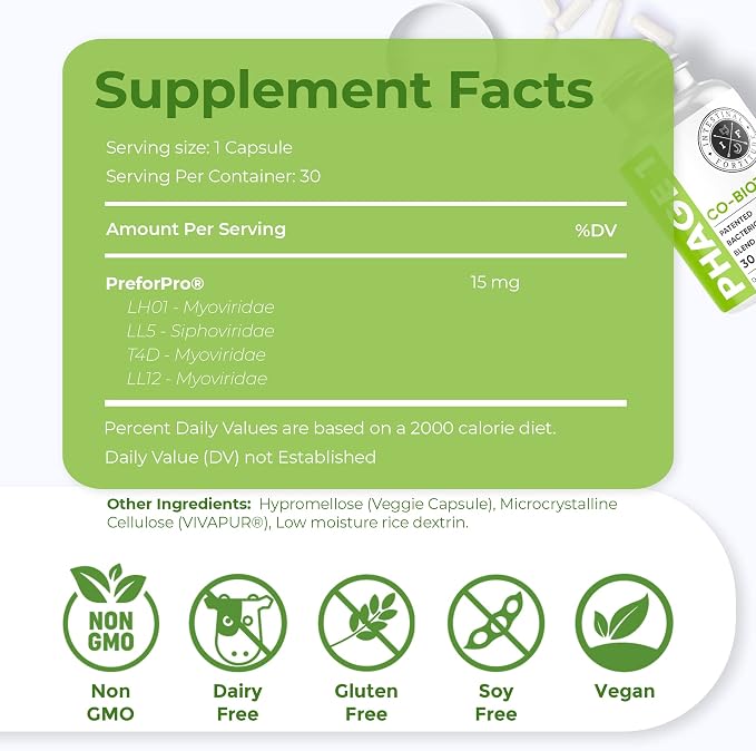 Intestinal Fortitude Phage 1 - Ultimate Gut Health Supplement, Total Restore Intestinal Defense, Patented Bacteriophage Blend for Gut Support, Digestive & Immune System Health, Destroy Bad Bacteria