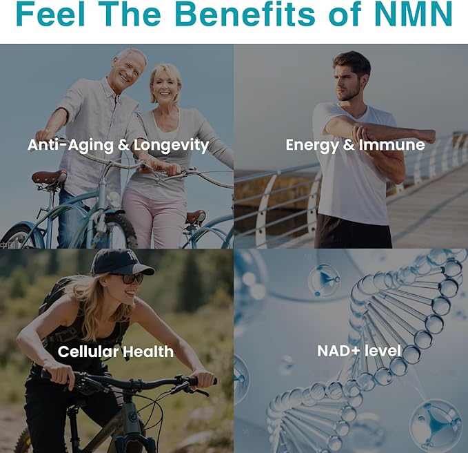 Vegan NMN Supplement 500mg, Higher Absorption - 99% Pure NMN (Nicotinamide Mononucleotide)for NAD+, Cellular Energy Immune Muscle, Anti-Aging & Longevity, Stabilized NMN - 60 Capsules (60 Days Supply)