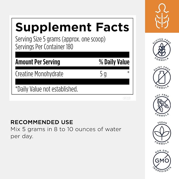 Designs for Health Creatine Monohydrate Powder - Unflavored Micronized Creatine Powder for Women & Men to Support Muscle Strength, Exercise + Brain Health, Pure Creatine Monohydrate 5g (180 Servings)