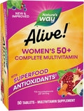 Nature's Way Alive! Women's 50+ Complete Multivitamins, Supports Healthy Heart, Brain, Bones*, Superfood Antioxidants(1), B-Vitamins, Gluten Free, 50 Tablets (Packaging May Vary)