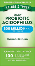 Nature's Truth Probiotics for Men and Women | 500 Million CFU | 100 Capsules | Non-GMO & Gluten Free Supplement