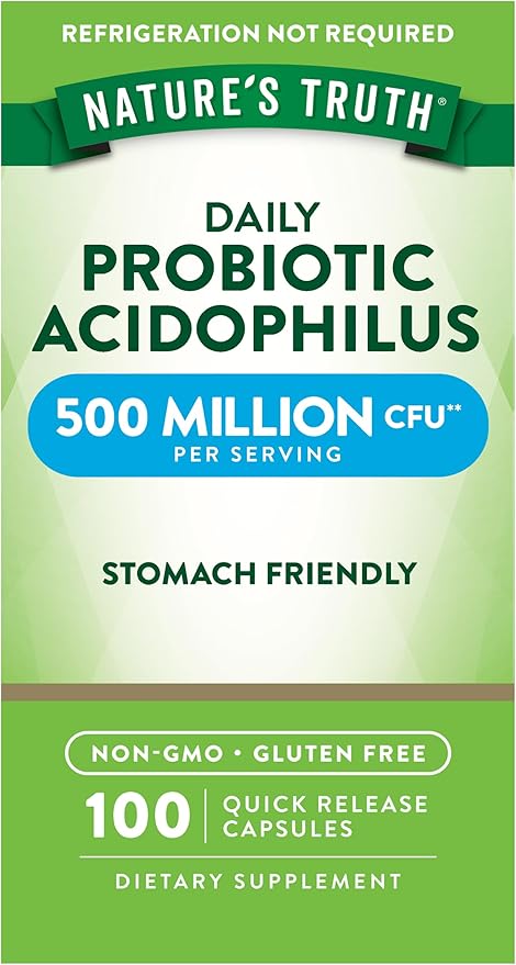 Nature's Truth Probiotics for Men and Women | 500 Million CFU | 100 Capsules | Non-GMO & Gluten Free Supplement